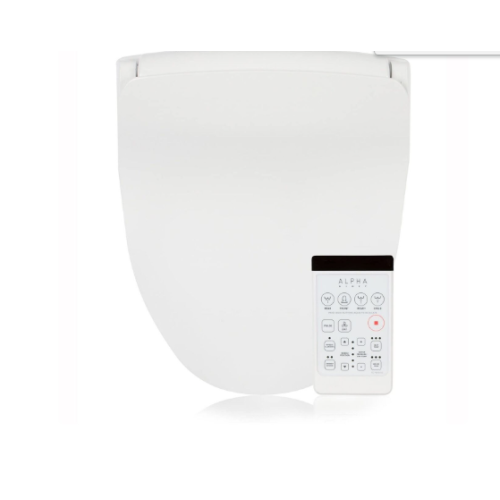 Alpha IX Hybrid Bidet Toilet Seat Elongated White Endless Warm Water